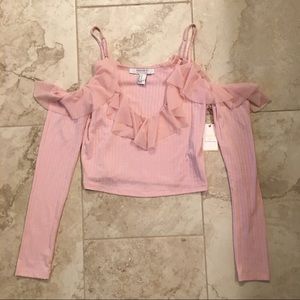 NWT Forever 21 Ruffle Mesh Top